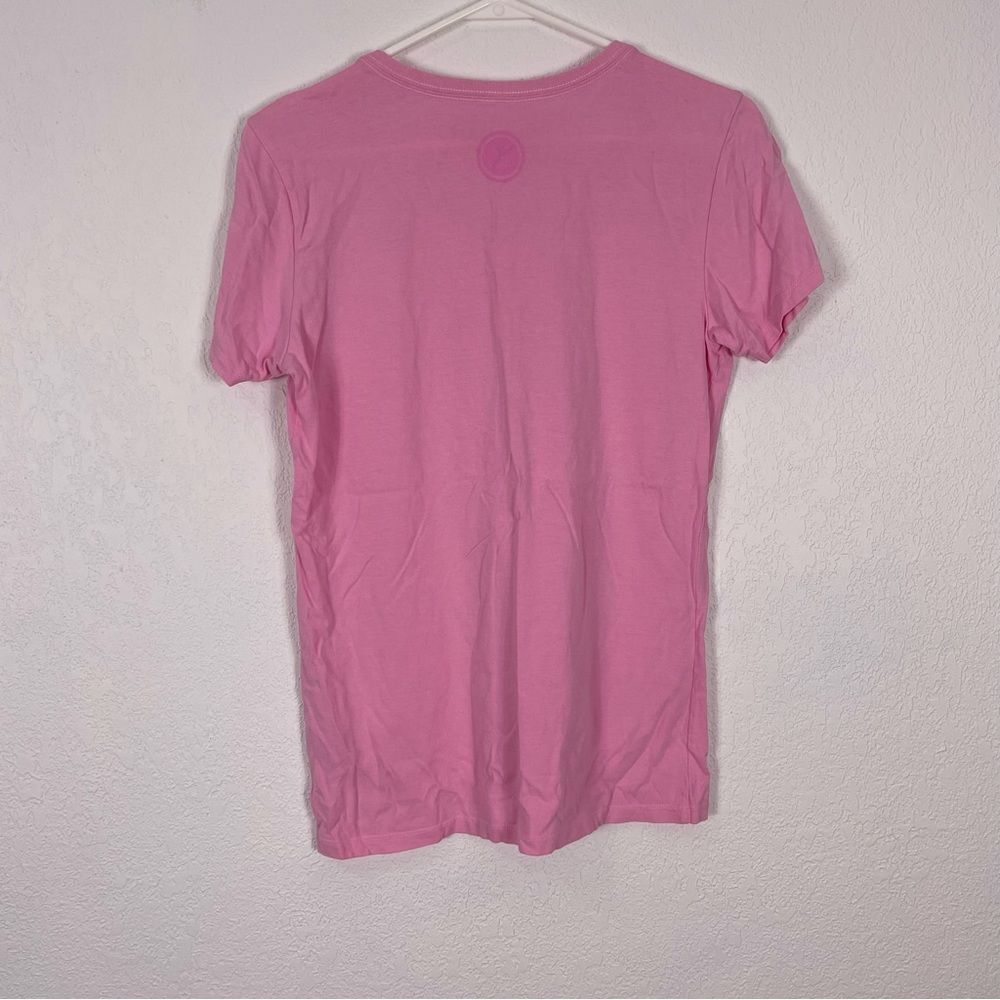Life Is Good Light Pink Floral Front V Neck Short Sleeve Size Small - Picture 2 of 7